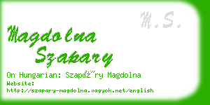 magdolna szapary business card